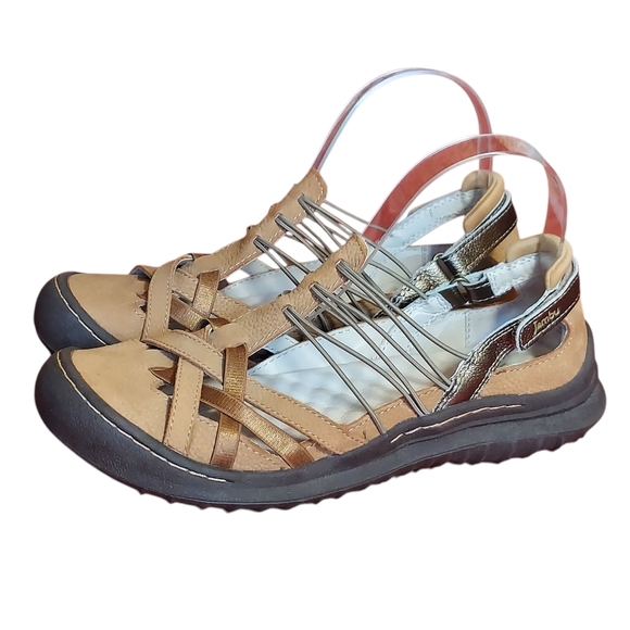 Jambu Tan and Brown Sandals with Strappy Design Slip On - Picture 1 of 16